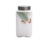 Decorativo Mini bote de té portátil de viaje, bote pequeño de cerámica, tapa de aleación, almacenamiento sellado, almacén de té oculto Contenedor