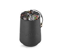 Decorativo Mini lata de té de cerámica portátil con tapa hermética de tela, bote de té for té suelto, tarro de cerámica de porcelana for almacenamiento de té y especias Contenedor(Negro)