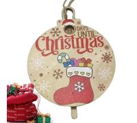 Decorativo Navideño Decoraciones Colgantes de Madera con Cuenta Atrás para | Ornamento Navideño para Patio Pared Jardín Exterior Hogar Fiesta Vacaciones y Invierno A