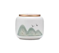 Decorativo Pequeño tarro de sellado pintado a mano de cerámica blanca organizador de tarros de almacenamiento for el hogar pequeño almacén de té botes de almacenamiento de té Contenedor