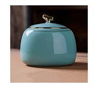 Decorativo Recipiente de cerámica brillante for almacenar té, latas, tarro con tapa hermética, hermoso recipiente for té, café, hierbas, azúcar, especias y nueces, 800 ml Contenedor(Green)