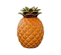 Decorativo Recipiente de cerámica con forma de piña for té con tapa sellada, adorno creativo for el hogar. Contenedor(Orange)