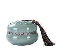 Decorativo Recipiente de cerámica sellado for té con tapa for almacenar café, hierbas, azúcar, especias y frutos secos. Contenedor(Blue)