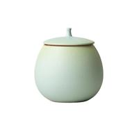 Decorativo Recipiente de cerámica verde for té con tapa sellada. Ideal for guardar café, hierbas, azúcar, especias y frutos secos. Contenedor