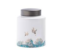 Decorativo Recipiente de té de doble tapa de aleación, tarro sellado de cerámica, tarro de almacenamiento de cocina for el hogar mediano Contenedor