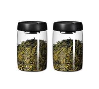 Decorativo Recipientes de almacenamiento de té de vidrio transparente Recipientes de café con tapa sellada al aspiradora, tarro de vidrio de cocina Recipiente de almacenamiento de alimentos for hojas