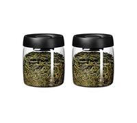 Decorativo Recipientes de almacenamiento de té de vidrio transparente Recipientes de café con tapa sellada al aspiradora, tarro de vidrio de cocina Recipiente de almacenamiento de alimentos for hojas