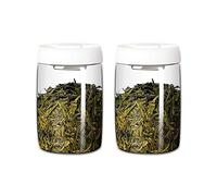 Decorativo Recipientes de almacenamiento de té de vidrio transparente Recipientes de café con tapa sellada al aspiradora, tarro de vidrio de cocina Recipiente de almacenamiento de alimentos for hojas