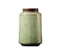 Decorativo Recipientes de té de cerámica con cambio de horno Retro, recipientes pequeños sellados, organizador de almacenamiento for el hogar, almacenamiento de almacén de té Contenedor