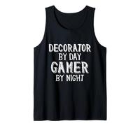 Decorator by Day Gamer by Night Halloween Cake Decorating Camiseta sin Mangas
