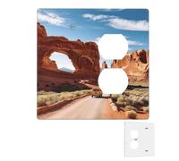 Decorator - Placa de pared de 2 bandas, cubiertas de interruptor de luz dúplex, cubiertas de salida de receptáculo, arcos de entrada al parque nacional, placas de pared para tomas eléctricas, cubierta