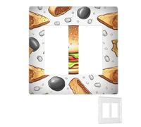 Decorator - Placa de pared de 2 bandas, cubiertas de interruptor de luz dúplex, cubiertas de toma de corriente de comida rápida, placas de pared para tomas eléctricas, cubierta de enchufe, tamaño