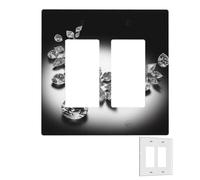 Decorator - Placa de pared de 2 bandas, cubiertas de interruptor de luz dúplex, cubiertas de tomacorriente de receptáculo dúplex, joyas de diamante, placas de pared de lujo para tomas eléctricas
