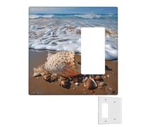 Decorator - Placa de pared de 2 bandas, cubiertas de interruptor de luz dúplex, cubiertas de tomacorrientes de mar y conchas, placas de pared para tomas eléctricas, cubierta de enchufe, tamaño