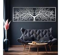 Decorazione da parete con Albero in foglia d'argento in Metallo, decorazione da parete con Albero genealogico in Metallo, decorazione Moderna con Albero in foglia per soggiorno, Camera da