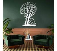 Decorazione murale astratta in Metallo Bianco con Donna, decorazione murale Minimalista con Albero Della Vita in Metallo, decorazione artistica con Donna, scultura Moderna per soggiorno, c