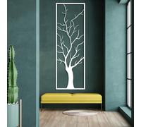 Decorazione murale con Albero verticale in Metallo Bianco, decorazione murale con Ramo dell'albero Della Vita in Metallo, decorazione artistica con Albero, scultura Moderna per soggiorno,