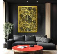 Decorazione murale con Foglie dorate in Metallo, decorazione murale per bagno con Foglie di Albero in Metallo, decorazione artistica con Foglie, scultura Moderna per soggiorno, Camera da l