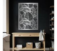 Decorazione murale con Foglie in Metallo argentato, decorazione murale con Foglie d'albero in Metallo per il bagno, decorazione con Foglie, scultura Moderna per soggiorno, Camera da letto,