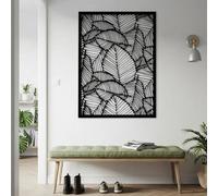 Decorazione murale con Foglie Nere in Metallo, decorazione murale per bagno con Foglie di Albero in Metallo, decorazione artistica con Foglie, scultura Moderna per soggiorno, Camera da Let