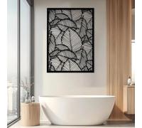 Decorazione murale con Foglie Nere in Metallo, decorazione murale per bagno con Foglie di Albero in Metallo, decorazione artistica con Foglie, scultura Moderna per soggiorno, Camera da Let