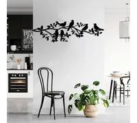 Decorazione murale con uccelli neri in Metallo su Albero, Silhouette di uccelli in Metallo, Regalo per il bagno, scultura Moderna con uccelli per soggiorno, Camera da letto, corridoio e SC