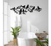Decorazione murale con uccelli neri in Metallo su Albero, Silhouette di uccelli in Metallo, Regalo per il bagno, scultura Moderna con uccelli per soggiorno, Camera da letto, corridoio e SC