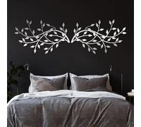 Decorazione murale in Metallo argentato con edera, decorazione murale in Metallo con foglia di alloro sopra il letto, decorazione artistica con edera, scultura Moderna per soggiorno, camer