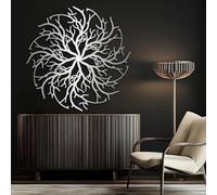 Decorazione murale in Metallo argentato con Ramo d'albero, decorazione murale in Metallo con Albero Della Vita per Camera da letto e ufficio, decorazione artistica con Ramo, scultura Moder