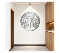 Decorazione murale in Metallo Argento con Albero Della Vita, decorazione murale in Metallo con Albero genealogico per interni ed esterni, decorazione artistica con Albero Della Vita, scult