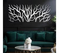 Decorazione murale in Metallo Argento con Albero Della Vita, Grande decorazione murale con Radici di rami di alberi in Metallo, scultura Moderna con Albero Della Vita per soggiorno, Camera