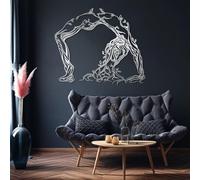 Decorazione murale in Metallo Argento raffigurante un Albero di Donna, decorazione murale in Metallo astratto con Corpo Femminile Sexy, decorazione Moderna con Albero di Donna per soggiorn