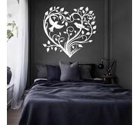 Decorazione murale in Metallo Bianco a Forma di Cuore, decorazione murale Minimalista a Forma di uccello con Albero Della Vita in Metallo, decorazione Moderna a Forma di Cuore per soggiorn