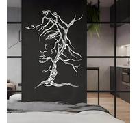 Decorazione murale in Metallo Bianco con Albero astratto, decorazione murale in Metallo Minimalista con Donna Moderna, decorazione artistica con volto, scultura Moderna per soggiorno, CAM