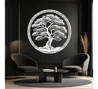 Decorazione murale in Metallo Bianco con Albero, decorazione murale in Metallo Vintage in Stile fattoria per bagno, decorazione Moderna con Albero per soggiorno, Camera da letto, corridoio