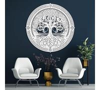 Decorazione murale in Metallo Bianco con Albero Della Vita, decorazione da parete per ufficio con Nodo celtico nordico in Metallo, decorazione Moderna con Albero Della Vita per soggiorno,