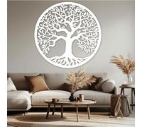 Decorazione murale in Metallo Bianco con Albero Della Vita, decorazione murale in Metallo Bianco Argento Oro da 19 pollici, decorazione artistica con Albero Della Vita, scultura Moderna p