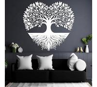 Decorazione murale in Metallo Bianco con Albero Della Vita, decorazione murale in Metallo con Cuore in Metallo per ufficio e esterni, decorazione artistica con Albero Della Vita, scultura