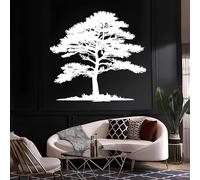 Decorazione murale in Metallo Bianco con Albero Della Vita, decorazione murale in Metallo con Grande Foresta e Amante Della Natura, decorazione artistica con Albero Della Vita, scultura mo