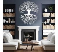 Decorazione murale in Metallo Bianco con Albero Della Vita, decorazione murale in Metallo con Radici e rami di famiglia, decorazione artistica con Albero Della Vita, scultura Moderna per s