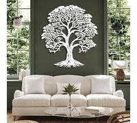 Decorazione murale in Metallo Bianco con Albero Della Vita, decorazione murale in Metallo di grandi dimensioni con Arte spirituale per ufficio, decorazione artistica con Albero Della Vita