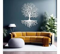 Decorazione murale in Metallo Bianco con Albero Della Vita, decorazione murale in Metallo industriale per Camera da letto, decorazione artistica con Albero Della Vita, scultura Moderna per
