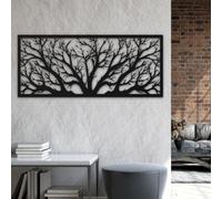 Decorazione murale in Metallo Bianco con Albero Della Vita, decorazione murale orizzontale in Metallo ispirata Alla Natura, decorazione artistica con Albero Della Vita, scultura Moderna p