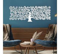 Decorazione murale in Metallo Bianco con Albero Della Vita, Grande decorazione murale astratta in Metallo, decorazione artistica Moderna con Albero Della Vita per soggiorno, Camera da Lett