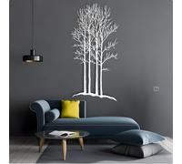 Decorazione murale in Metallo Bianco con Albero e Foresta, decorazione murale in Metallo con Natura e Foresta, scultura Moderna per soggiorno, Camera da letto, corridoio e Scale, decorazio