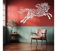 Decorazione murale in Metallo Bianco con Cavallo e Albero, decorazione murale in Metallo con Grande animale da fattoria, decorazione Moderna con Cavallo, scultura per soggiorno, Camera da