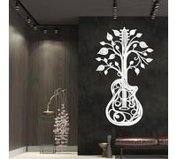 Decorazione murale in Metallo Bianco con Chitarra, decorazione murale in Metallo astratto per Amanti Della Musica, decorazione artistica con Chitarra, scultura Moderna per soggiorno, Came