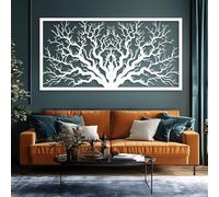 Decorazione murale in Metallo Bianco con Ramo d'albero, decorazione murale in Metallo con Albero Della Vita per il bagno, scultura Moderna con Ramo per soggiorno, Camera da letto, corridoi