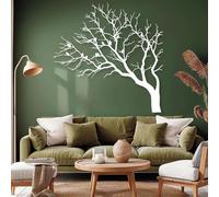 Decorazione murale in Metallo Bianco con Ramo di Albero e uccelli, decorazione murale in Metallo con Grande Stile Rustico, decorazione artistica con Ramo di uccello, scultura Moderna per
