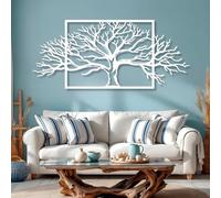 Decorazione murale in Metallo Bianco con Ramo d'ulivo, decorazione murale orizzontale in Metallo di grandi dimensioni per ufficio, decorazione artistica con Ramo, scultura Moderna per sogg